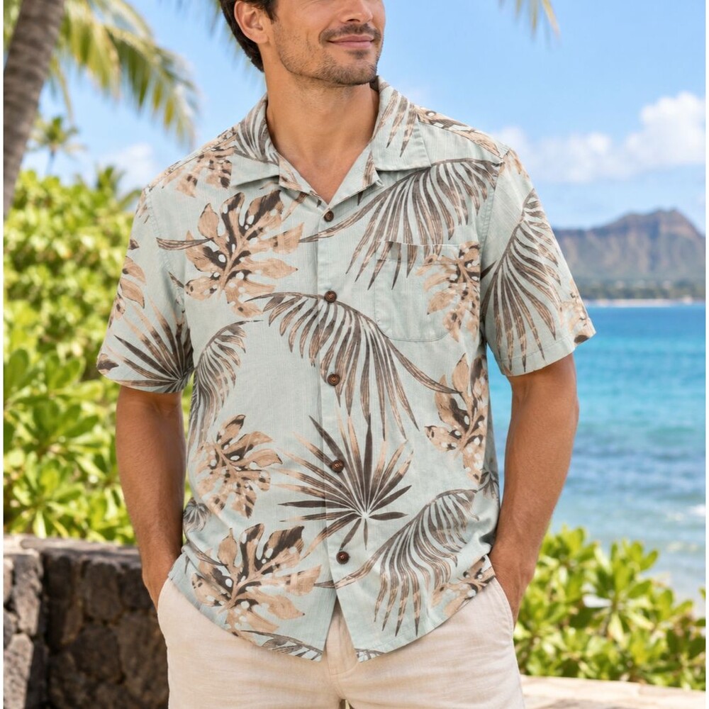 Tommy Bahama IslandZone Silk Blend Hawaiian Shirt Men’s Tropical Floral Large